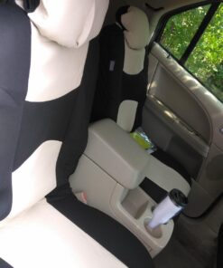 FH Group Car Seat Covers Front Set in Cloth - Car Seat Covers for Low Back Car Seats with Removable Headrest, Universal Fit, Automotive Seat Covers, Washable Car Seat Cover for SUV, Sedan, Van Beige 39 71HW3R6FkgL