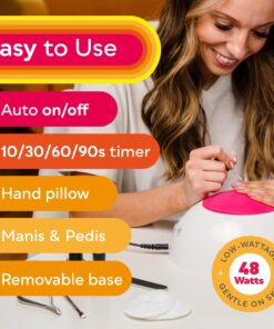 SUNUV SUN2C 48W UV Light for Nails, UV LED Nail Lamp with 4 Timer Settings, User-Friendly LED Nail Light Compatible with All Gel Types, Quick Drying Nail Dryer Pink 28 71HWePMFYoL