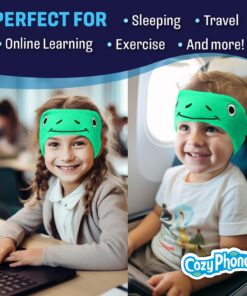 CozyPhones Over The Ear Headband Headphones - Kids Headphones Volume Limited with Thin Speakers & Super Soft Fleece Headband - Green Frog 28 71HYBdjmAEL 2