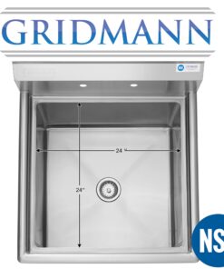 GRIDMANN 30" Wide Stainless Steel Kitchen Prep & Utility Sink, 1 Compartment NSF Commercial Sink with 24" x 24" Bowl for Restaurant, Laundry, Garage 28 71HYQ9zHAEL 2