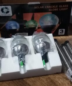 GIGALUMI Solar Lights Outdoor, Christmas Cracked Glass Ball Solar Garden Lights, Color Changing Lights Outdoor,Garden LED Lights for Path, Patio, Yard, 3 Pack Solar Garden Lights Outdoor Pathway 54 71HZ8d4NakL