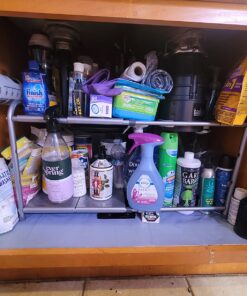 Simple Houseware Under Sink 2 Tier Expandable Heavy Duty Metal Shelf Organizer Rack, Silver (Expand from 15 to 25 inches) Expandable Shelf 36 71HZNnOkyAL