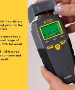 General Tools MMD4E Digital Moisture Meter, Water Leak Detector, Moisture Tester, Pin Type, Backlit LCD Display With Audible and Visual High-Medium-Low Moisture Content Alerts, Grays 26 71Ha J6qWtL