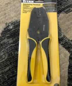 TITAN 11477 Ratcheting Wire Terminal Crimper Tool for Insulated Terminals, Fixed Jaw Crimper Fixed Jaw Crimper for Insulated Terminals 48 71HaYbXFrL