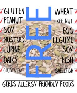 GERBS Super 5 Seed Snack Mix 2 LBS. Premium Grade | Top 14 Food Allergy Free | Resealable Bulk Bag | Made in USA | Raw Pumpkin Sunflower Chia Hemp Flax Seed Trail Mix | Gluten Peanut Tree Nut Free 5 Seed Mix 2 Pound (Pack of 1) 15 71Hac0i27iL
