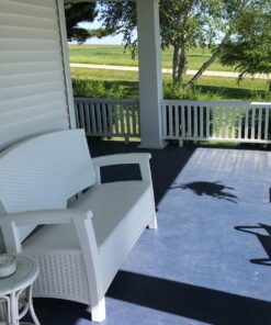 Suncast EMW8863250 Elements Loveseat with Storage-Lightweight, Resin, All-Weath, White 30 71HaqCUralL