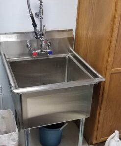 GRIDMANN 30" Wide Stainless Steel Kitchen Prep & Utility Sink, 1 Compartment NSF Commercial Sink with 24" x 24" Bowl for Restaurant, Laundry, Garage 49 71Hb39zEx0L 2