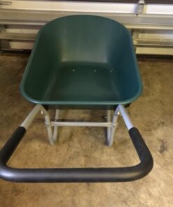 Best Choice Products Dual-Wheel Home Utility Yard Wheelbarrow Garden Cart w/Built-in Stand for Lawn, Gardening, Grass, Soil, Bricks, and Construction, Green 45 71HbB8LhvL