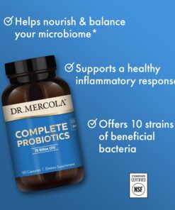 Dr. Mercola Complete Probiotics 70 Billion CFU, 90 Servings (90 Capsules), Dietary Supplement, Supports Digestive Health, Non GMO, NSF Certified 90 Count (Pack of 1) 11 71HcBGGvhoL