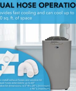 Whynter ARC-131GD 13,000 BTU (6,345 BTU SACC) Dual Hose Cooling Portable Air Conditioner, Dehumidifier, and Fan plus Storage bag for, up to 420 sq ft in Grey Cooling Only 25 71HdQJwUvWL