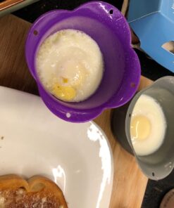 Kitzini Poached Egg Cup. Egg Coddler 4 Set. BPA Free. Microwave Egg Poacher. Nonstick Egg Pod Perfect Silicone Egg Poacher. Easy to Use & Clean. No Mess. 4 Silicone Egg Molds. Dishwasher Safe 4 Pack 28 71Hddbows2L