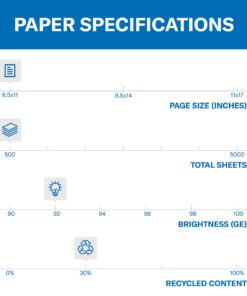 Hammermill Printer Paper, Great White 30% Recycled Paper, 8.5 x 11 - 1 Ream (500 Sheets) - 92 Bright, Made in the USA, 086710 1 Ream | 500 Sheets Letter (8.5x11) 20 71He3zXZiuL