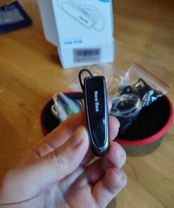 New bee Bluetooth Earpiece V5.0 Wireless Handsfree Headset with Microphone 24 Hrs Driving Headset 60 Days Standby Time for iPhone Android Samsung Laptop Trucker Driver (Black) Black 40 71HeMAWnaJL