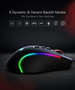 Redragon M612 Predator RGB Gaming Mouse, 8000 DPI Wired Optical Gamer Mouse with 11 Programmable Buttons & 5 Backlit Modes, Software Supports DIY Keybinds Rapid Fire Button Black 26 71HfcnEHkRL