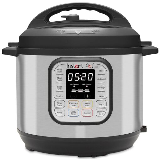 Instant Pot Duo 7-in-1 Electric Pressure Cooker, Slow Cooker, Rice Cooker, Steamer, Sauté, Yogurt Maker, Warmer & Sterilizer, Includes App With Over 800 Recipes, Stainless Steel, 8 Quart 8QT