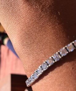 Amazon Collection Sterling Silver Tennis Bracelet set with Round Cut Infinite Elements Cubic Zirconia, White/Platinum 7.25" 4 mm 20 71HgH1rWUgL