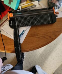 Firbon A4 Paper Cutter 12 Inch Titanium Paper Trimmer Scrapbooking Tool with Automatic Security Safeguard and Side Ruler for Craft Paper, Coupon, Label and Cardstock (Black) 1-black 52 71HhVyXy GL