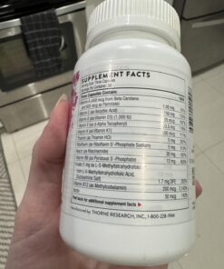 Thorne Basic Prenatal - Well-Researched Folate Multi for Pregnant and Nursing Women Includes 18 Vitamins and Minerals, Plus Choline - 90 Capsules - 30 Servings 24 71HhsiDb15L
