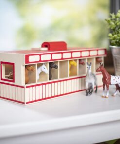 Melissa & Doug Take-Along Show-Horse Stable With Wooden Box and 8 Toy, Barn Play Set, Portable, Toys For Kids Ages 3+ 30 71HiHGP5LhL 2