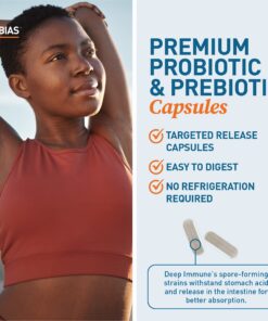 Dr. Tobias Deep Immune Probiotics & Prebiotics, 4.4 Billion CFU Probiotics for Women & Men, Supports Digestive Health, Gut Immune Function, Nutrient Absorption, 60 Capsules, 30 Servings 20 71HipqnxtFL