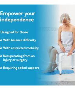 Carex Universal Bath Seat and Shower Chair - Bath Chair Supports Up To 400 Pounds - Adjustable Height Shower Bench, Plastic Stool For Shower, Shower Seat 34 71Hj27IkfL