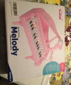 Love&Mini Piano Toy Keyboard for Kids Birthday Gift Age 1+ Pink 24 Keys Toddler Piano Music Toy Instruments with Microphone 24 Keys Pink 42 71HjqTCIs9L