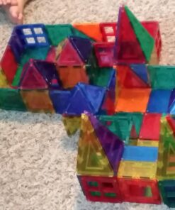 Best Choice Products 110-Piece Kids Colorful Magnetic Tiles Set 3D Construction Magnet Building Blocks Educational STEM Toy with Carrying Case - Multicolor 30 71HkGxu4k L