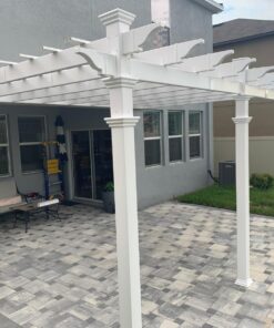 vita Valencia 12' x 16' Attached Vinyl Pergola 36 71HkPpCmC4L