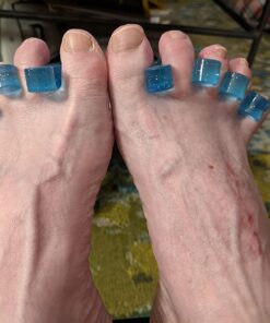 DR. JK- ToePal Gel Toe Separator, 2 Pairs, Toe Spacers, Toe Straightener, Hammer Toe Straightener, Toe Spreader, Toe Stretcher, Toe Corrector for Women and Men, Bunion Corrector Blue 33 71HktTSt DL