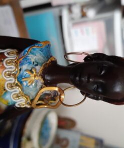 Novelty Statue African Figurine Sculpture Colorful Dress Standing Lady Figurine - Best Décor Collectible Art Piece 11" Inches Tall - Flower Dress Tropical -Body Sculptures Decorative Black Figurines 13 71Hl6xC6L6L