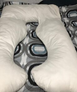 Pregnancy Pillow, Full Body Maternity Pillow with Contoured U-Shape by Bluestone, Back Support 60 x 35 x 7" Pillow & Pillowcase White 33 71HlfDvPr L
