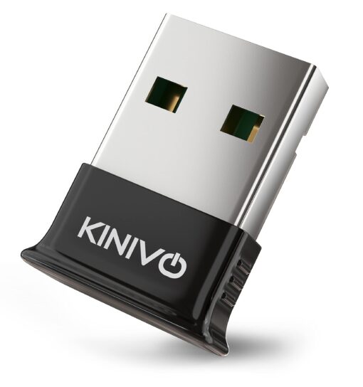 Kinivo USB Bluetooth Adapter for PC BTD400 (Bluetooth 4.0 Dongle Receiver, Low Energy) - Compatible with Windows 11/10/8.1/8, Raspberry Pi, Linux, MacOS, Laptop & Headphones