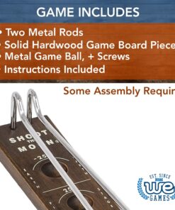 WE Games Shoot The Moon Game, Large 18 inches, Walnut Stained Solid Wood Board with Metal Ball and Rods, Retro Balancing Game for Family and Bar 13 71Hm6f2Vq5L