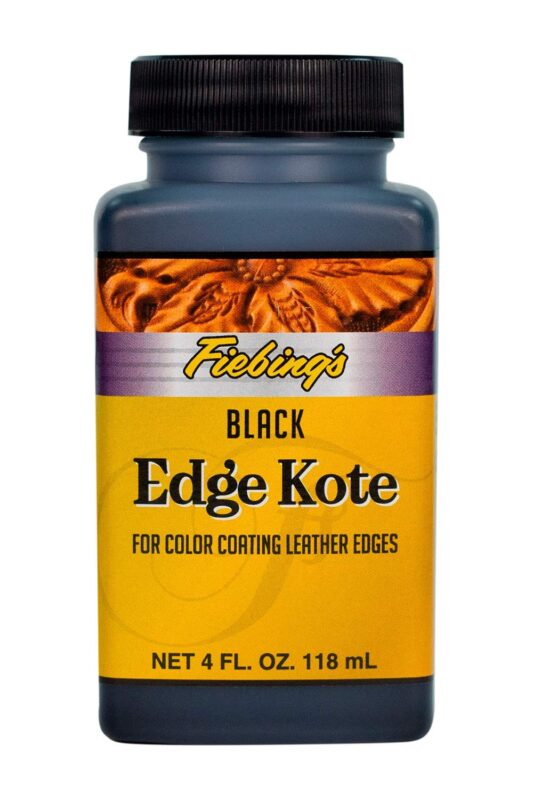 Catalog 3 Fiebing's Edge Kote (4oz) - Black - Flexible, Water Resistant Surface Coating for Smoother Leather Edges, Medium Gloss - for Color Coating and Protecting Edges of Leather Shoes, Crafts and Furniture