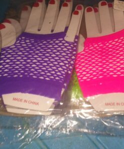 Fingerless Fishnet Neon Gloves for Parties, Costumes (12pk) 46 71Hn9fXOorL