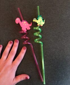 FZR Legend 24 Reusable Dinosaur Drinking Plastic Straws + 6 Dinosaur Temporary Tattoos for Kids Girls Boys | Dinosaur Birthday Party Supplies Three Rex Party Favors Decorations with Cleaning Brush 35 71HnRdzsnvL