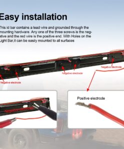 Partsam Red Clearance ID BAR Marker Light 3 Light 9 LED Trailer Sealed Stainless Steel, Sealed 3-Light Truck and Trailer Identification LED Light Bar Red Led Strip w/Black Base 17 71HnY54uUdL