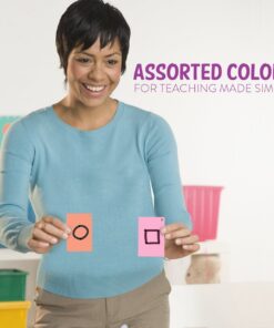 Star Right Assorted Colored Blank Flash Cards - 2"x3" Blank Index Note Cards, Flash Cards Blank, 1000 Pre Hole Punched Index Cards w/Metal Binder Rings, Blank Flashcards for GMT Prep, Math, Language 2" x 3" Multi-color 23 71Hndvk4e L