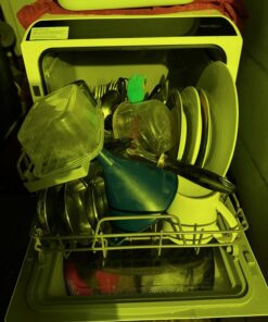 Hermitlux Countertop Dishwasher, 5 Washing Programs Portable Dishwasher With 5-Liter Built-in Water Tank For Glass Door 49 71Ho9W4dT0L