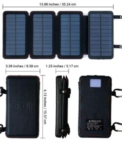 Alternative view of Survival Frog QuadraPro Solar Charger Power Bank - 5.5W 4-Panel Portable Wireless Phone Charger - Compatible with iPhone, Android, 2 USB Port, Flashlight, Magnetic Case, Hanging Loops - Battery Backup