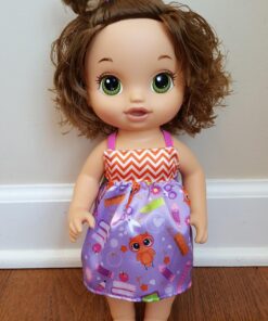 Baby Alive C2695 READY FOR SCHOOL BABY: Brown Hair Baby Doll, School-Themed Dress, Doll Accessories Include Notebook & Brush, Doll For 3-Year-Old Girls and Boys and Up, Multicolor (Amazon Exclusive) 36 71Hq61JtwYL