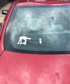 Girl Walking Robot Sticker Decal Notebook Car Laptop 8" x 4" (White) 41 71HsRJTVMAL