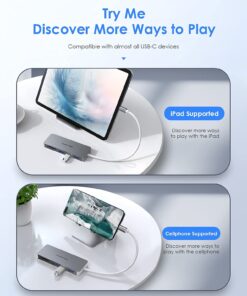 LENTION USB C Hub with 3 USB 3.0 & SD/Micro SD Card Reader Compatible Iphone15, 2023-2016 MacBook Pro, New Mac Air/iPad Pro/Surface, More, Stable Driver Certified Type C Adapter (CB-C15, Space Gray) 18 71HsZItxGtL