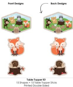 Woodland Creatures - Baby Shower or Birthday Party Centerpiece Sticks - Table Toppers - Set of 15 11 71Hstu7rJ1L
