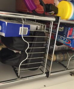 DecoBros Stackable Under Sink Cabinet Sliding Basket Organizer Drawer,Chrome Chrome 37 71Htow6tuGL