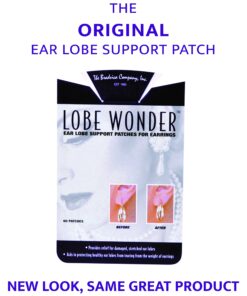 Lobe Wonder - The ORIGINAL Ear Lobe Support Patch for Pierced Ears - Eliminates the Look of Torn or Stretched Piercings - Protects Healthy Ear Lobes from Tearing - 60 Patches - Clear & Latex-Free 32 71Hu3d58ygL