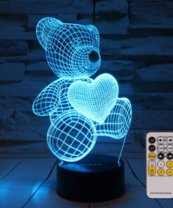 ZOKEA Night Light 3D lamp 7 Colors Changing Nightlight with Smart Touch & Remote Control 3D Night Light for Kids or as Gifts for Women Kids Girls Boys (Teddy Bear) 16 71Hug2FCh7L