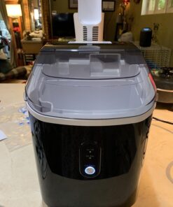Kndko Nugget Ice Maker Countertop,34lbs/Day,Portable Crushed Ice Machine,Self Cleaning with One-Click Design & Removable Top Cover,Soft Chewable Pebble Ice Maker for Home Bar Camping RV,Black Basic 33lbs/day with pebble ice BLACK UPGRADE 1 44 71HvLOFV5JL