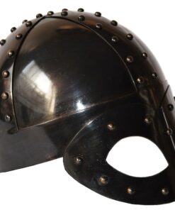 Alternative view of SA International Black Antique Plated Medieval Viking Mask Helmet with Liner & Strap