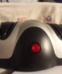 Electric Kitchen Knife Sharpener - Professional Knife Sharpener for Straight Edge Knives - 2 Stage Knife Sharpener with Sapphirite Wheels - Repair, Restore & Polish Blades & Cutters - Black Sagler 15 71HyJ7IwmpL